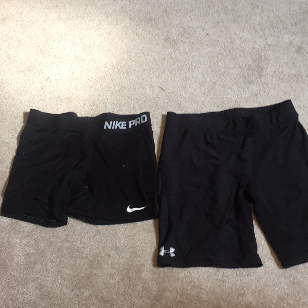 Nike pro and under armour long compression/spandex